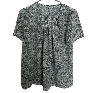 Spotted Short Sleeve Blouse